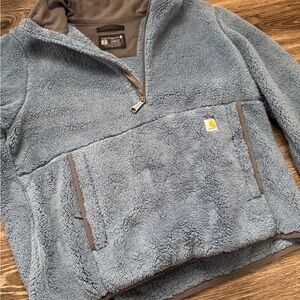 Carhartt Gray Fleece Quarter-Zip Pullover